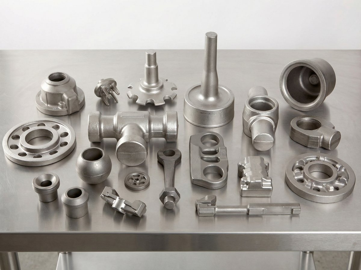 Hot-forged automotive structural parts — steering knuckles and control arms produced on Sutherland forge press